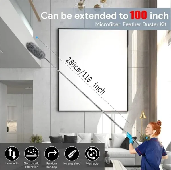 🔥Retractable Washable Curved Microfiber Duste-Grand Kitchen