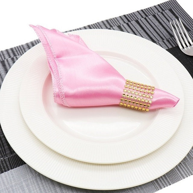 50Pcs Table Napkin Cloth Square Satin Fabric Pocket Handkerchief-Grand Kitchen