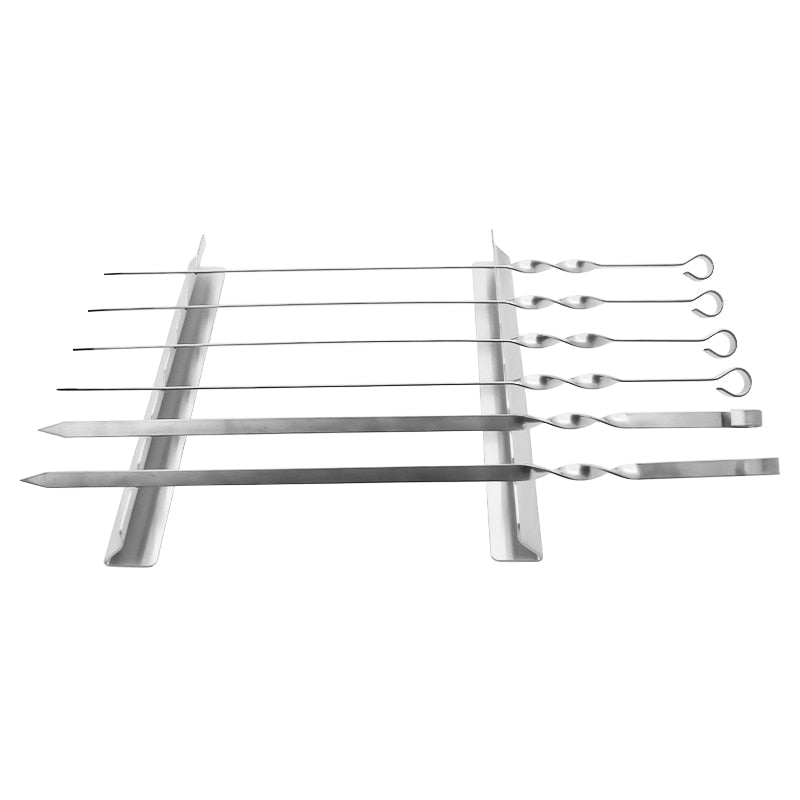 BBQ Accessories BBQ Skewers BBQ Grills Rack With 6 Wide Skewers Set