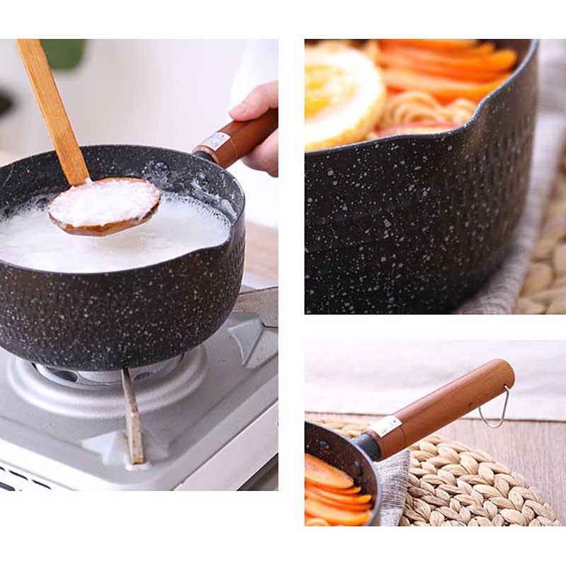 Granite Coating Sauce Pan with Wooden Handle-Grand Kitchen