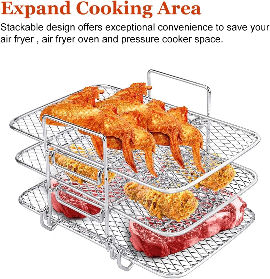 Double Basket Air Fryers Rack-Grand Kitchen