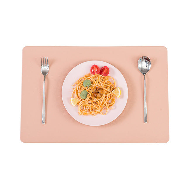 Faux Leather Placemats Heat Resistant Rectangle Mat Table Decorations-Grand Kitchen
