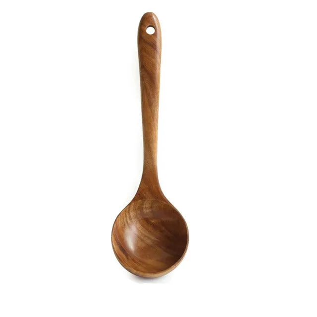 Teak Natural Wood Soup Spoon-Grand Kitchen