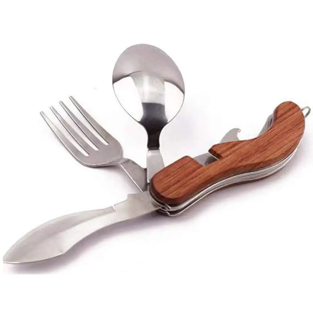 4-in-1 Stainless Steel Fork Knife Spoon Bottle Opener Set 