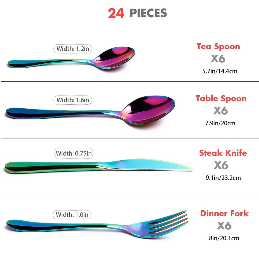 24pcs Gradient Tableware Set-Grand Kitchen