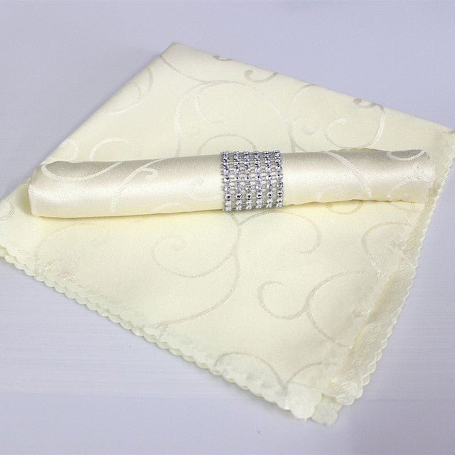 10pcs Polyester Jacquard Table Napkin Dinner Napkins Handkerchiefs-Grand Kitchen