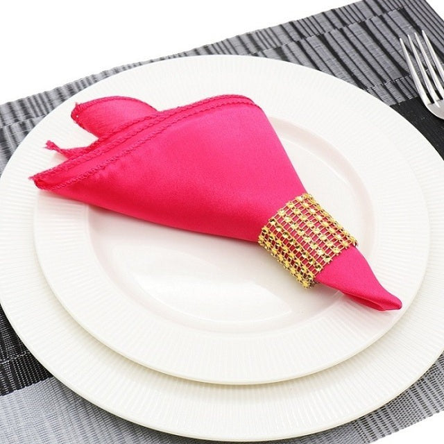 50Pcs Table Napkin Cloth Square Satin Fabric Pocket Handkerchief-Grand Kitchen