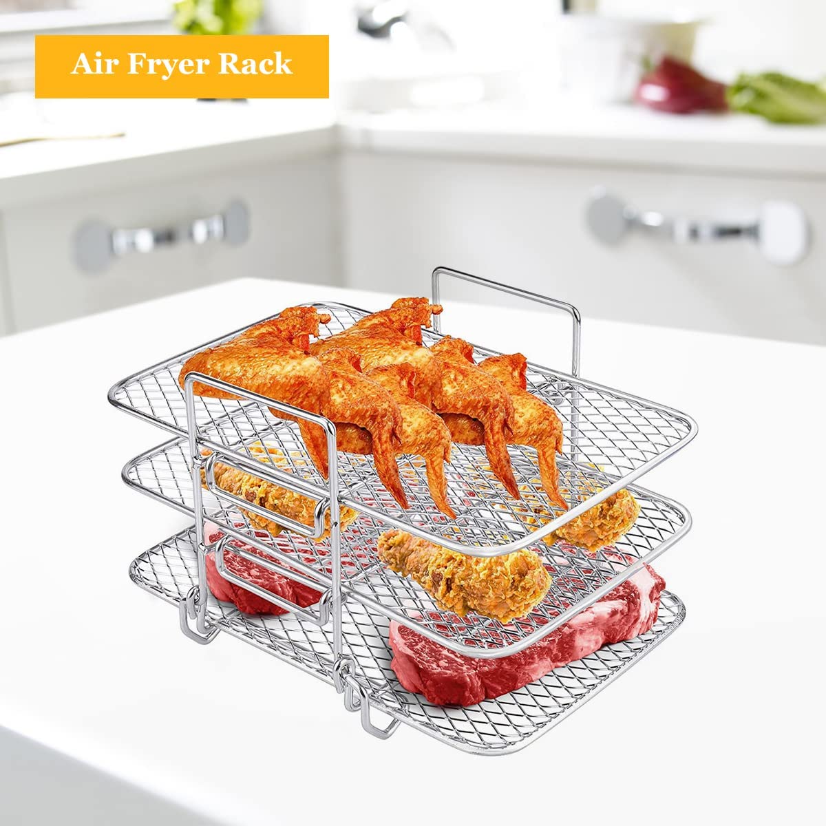 Double Basket Air Fryers Rack-Grand Kitchen