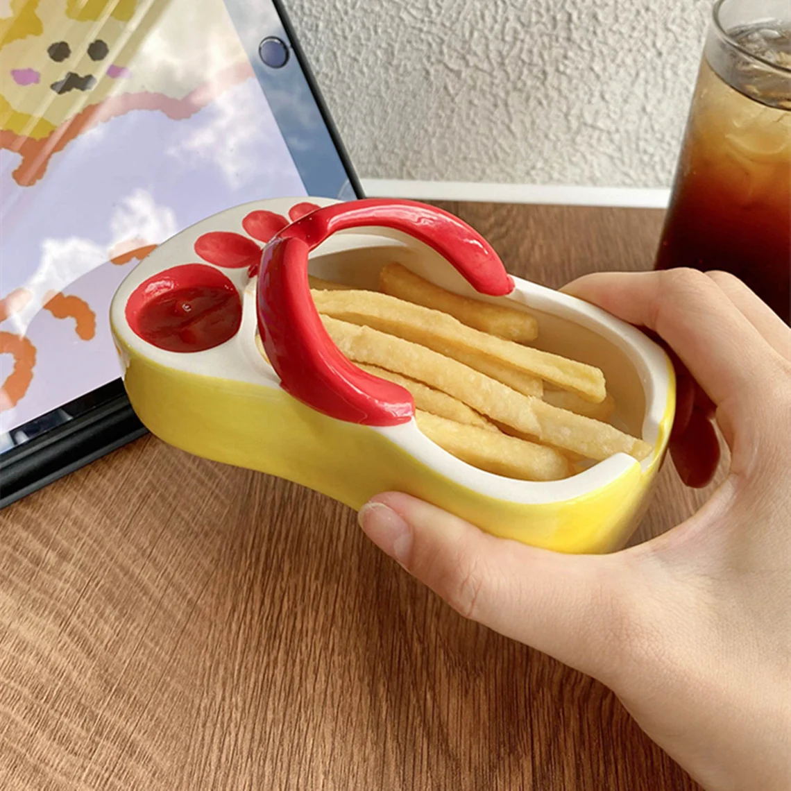 Slippers french fries plate tomato sauce dipping sauce plate-Grand Kitchen