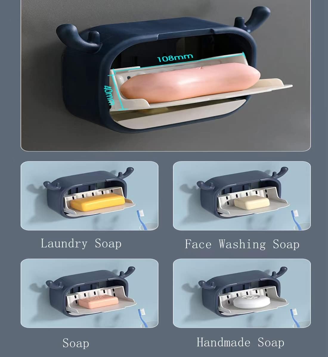 Flip-Top Cartoon Antler Soap Holder-Grand Kitchen