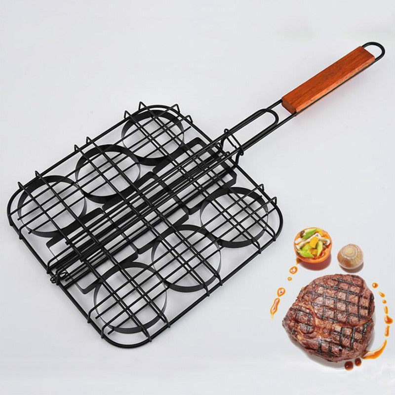 Hamburger Grill Basket Accessories Mini Burger Press Barbecue Tool-Grand Kitchen