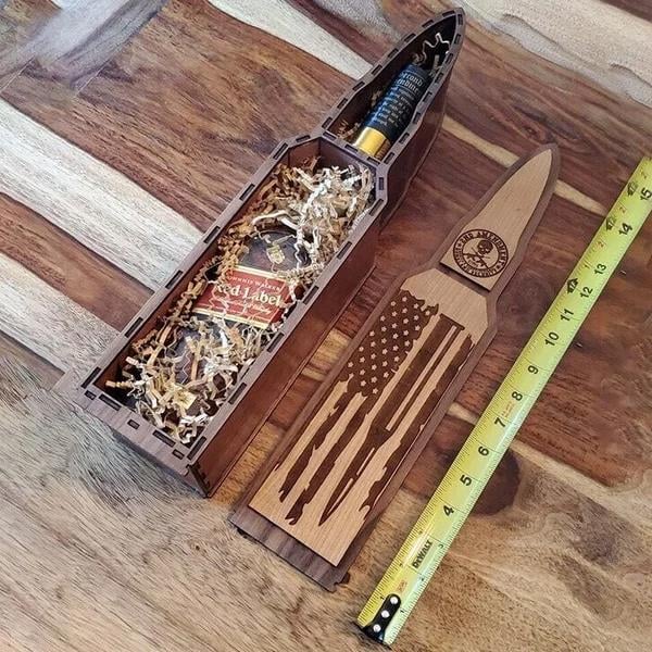 2nd Amendment wooden box Bullet booze gift box-Grand Kitchen