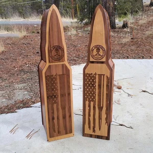2nd Amendment wooden box Bullet booze gift box-Grand Kitchen