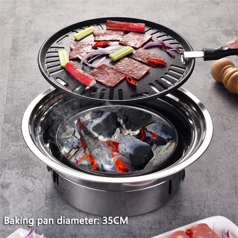 Stainless Steel Charcoal Barbecue Grill Non stick Barbecue Grill-Grand Kitchen