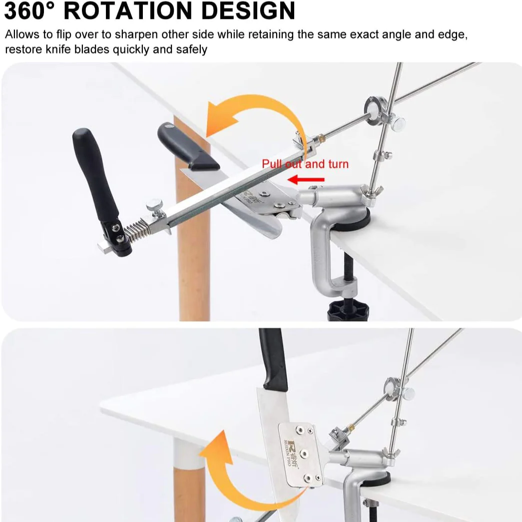 PRO KNIFE Sharpener With 8 Whetstones ( New Year Sale - 40% Off )-Grand Kitchen