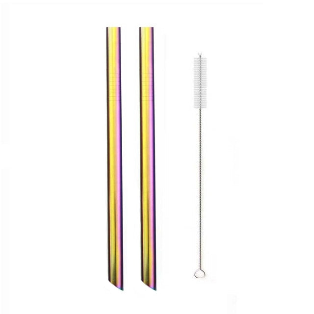 Reusable Drinking Straw Set Wide Metal Straw Stainless Steel Straw-Grand Kitchen