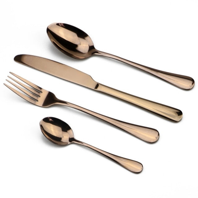 Dinnerware Set Colorful Rainbow Knife Fork Teaspoon Dishwasher Safe-Grand Kitchen