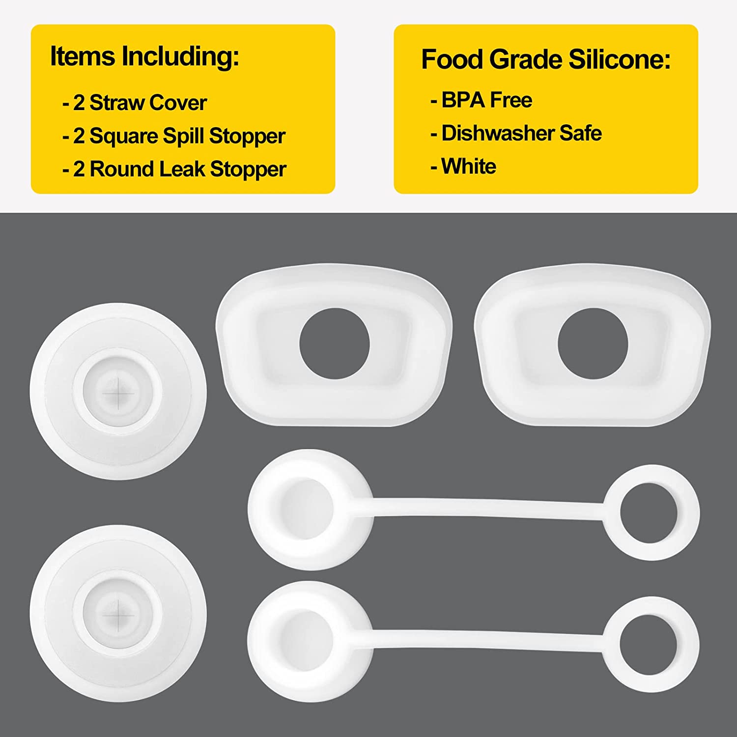Silicone Spill Proof Stopper Set