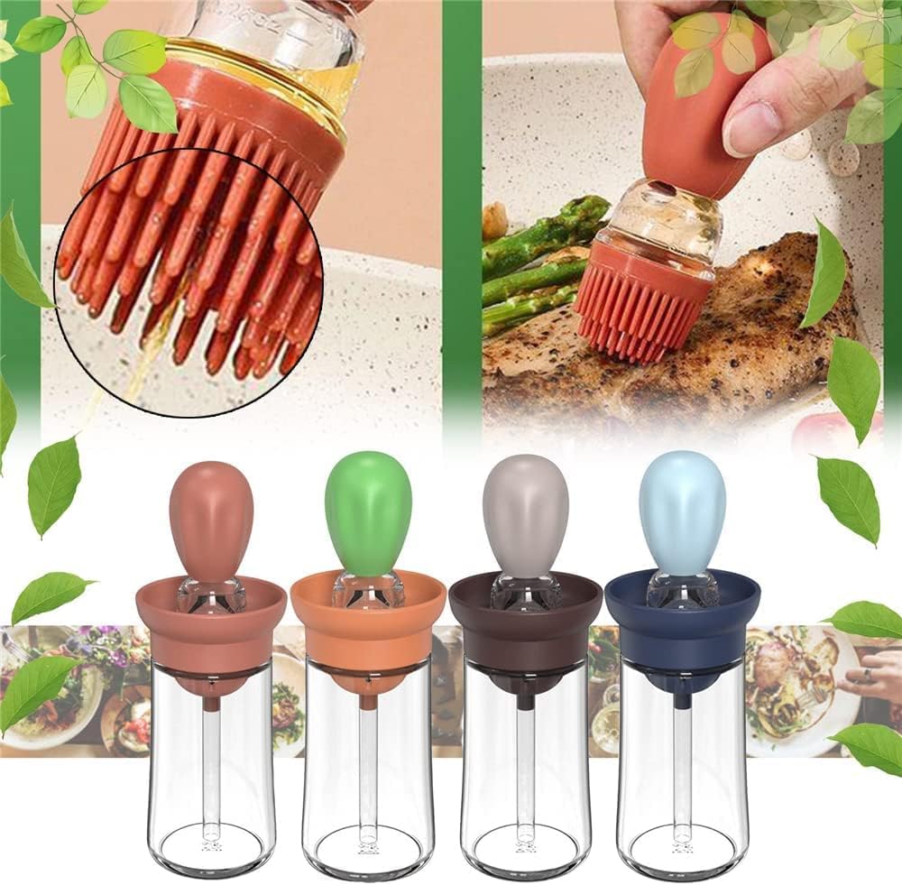 Glass Olive Oil Dispenser Bottle With Silicone Brush 2 In 1-Grand Kitchen