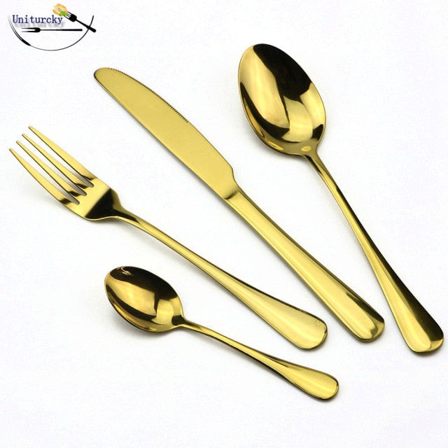 Dinnerware Set Colorful Rainbow Knife Fork Teaspoon Dishwasher Safe-Grand Kitchen