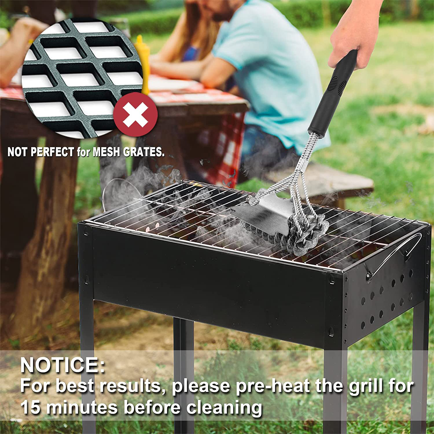 Grill Brush and Scraper Bristle Free-Grand Kitchen