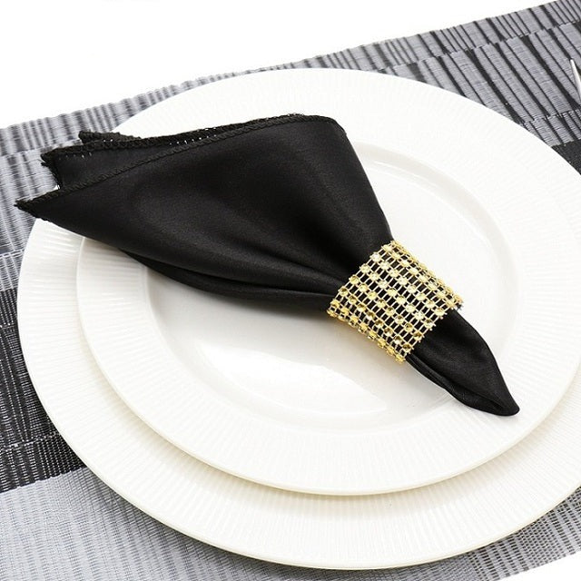 50Pcs Table Napkin Cloth Square Satin Fabric Pocket Handkerchief-Grand Kitchen