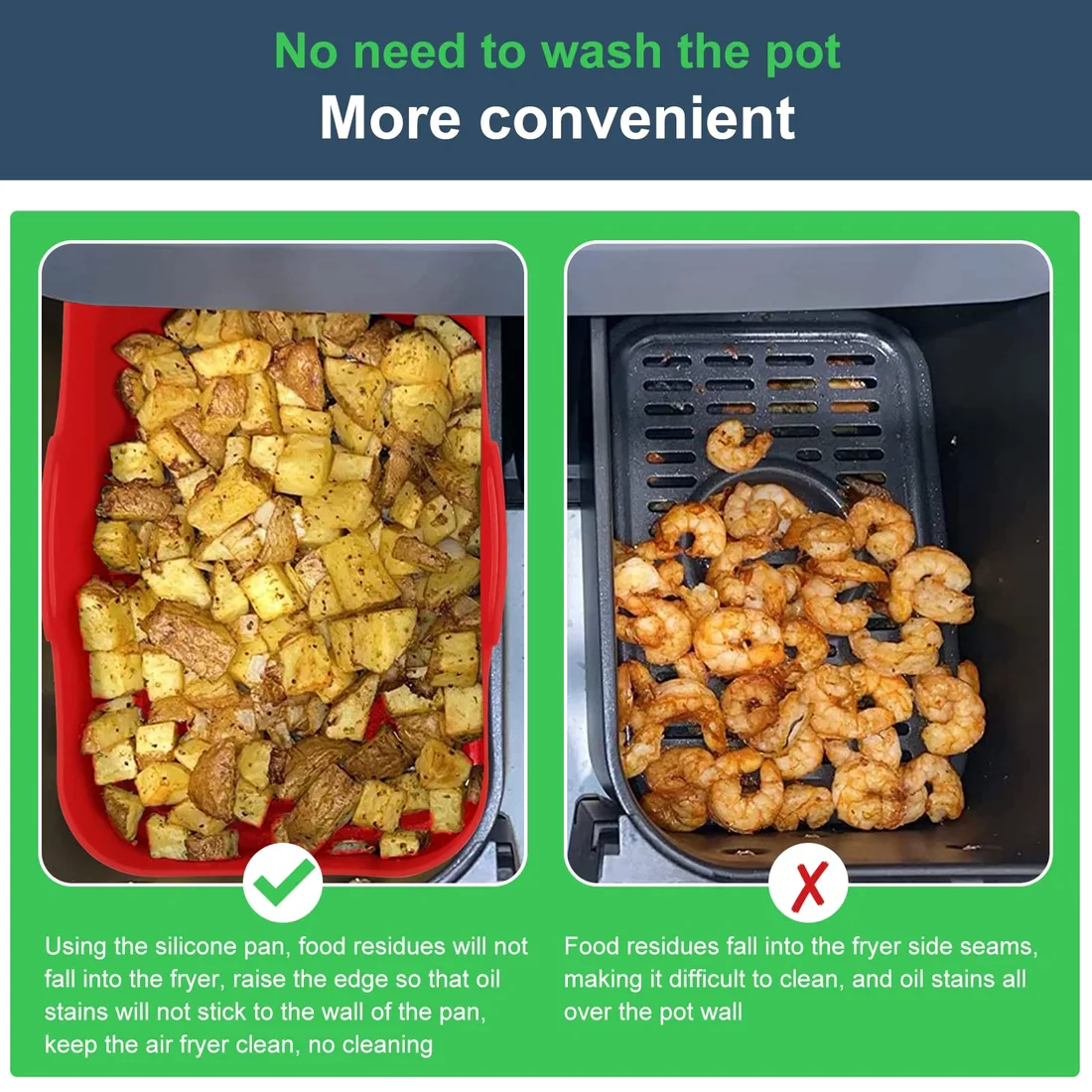 Foldable Air Fryer Silicone Baking Tray-Grand Kitchen