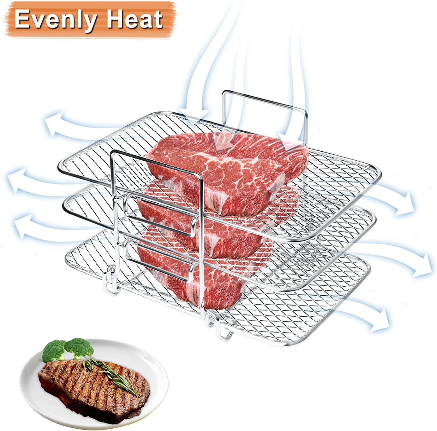 Double Basket Air Fryers Rack-Grand Kitchen