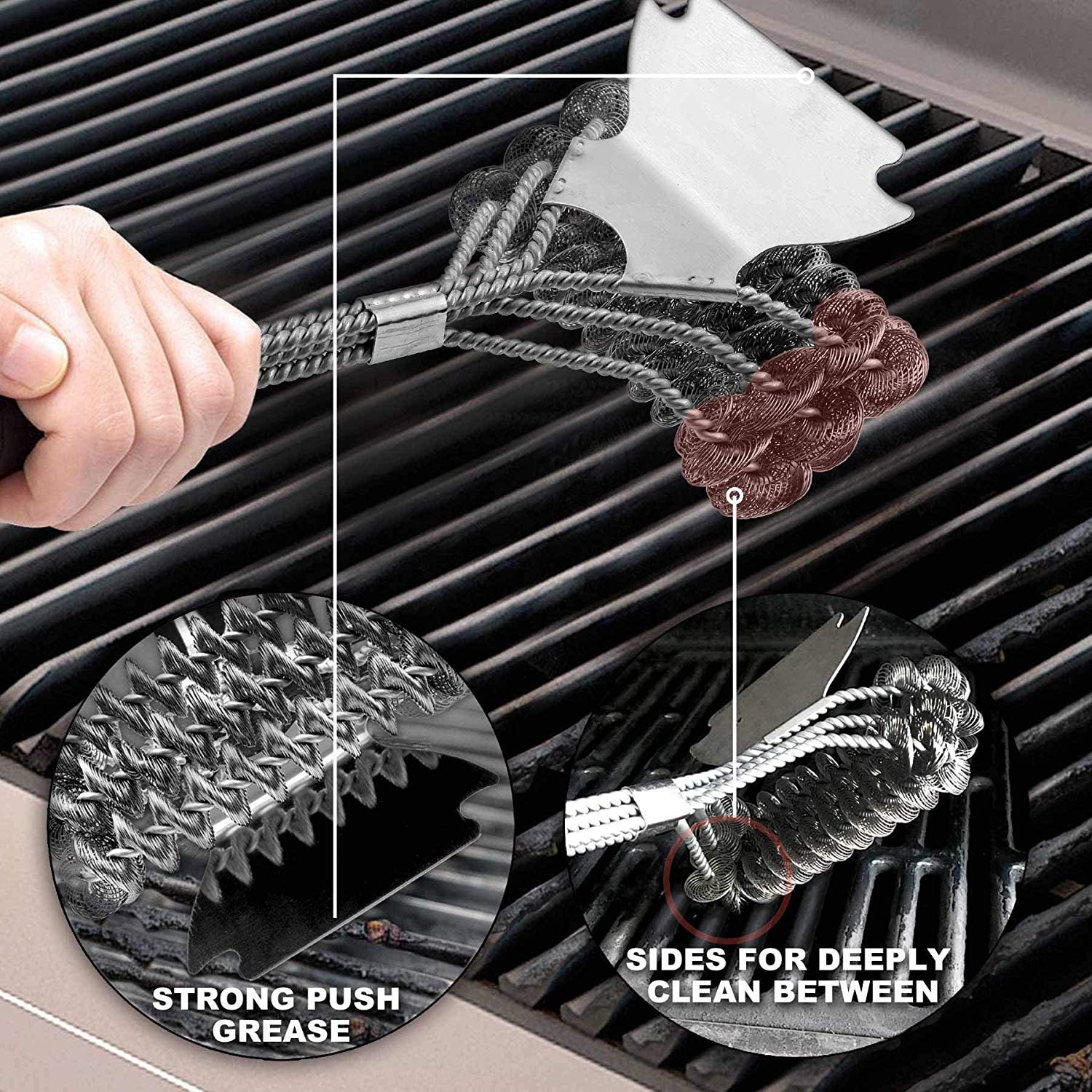 Grill Brush and Scraper Bristle Free-Grand Kitchen