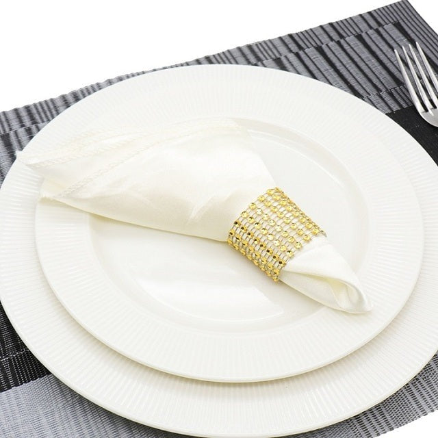 50Pcs Table Napkin Cloth Square Satin Fabric Pocket Handkerchief-Grand Kitchen