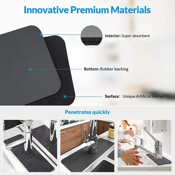 Diatomite Faucet Absorbent Mat-Grand Kitchen