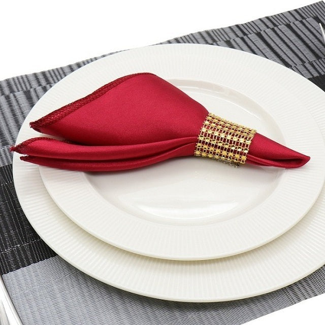 50Pcs Table Napkin Cloth Square Satin Fabric Pocket Handkerchief-Grand Kitchen