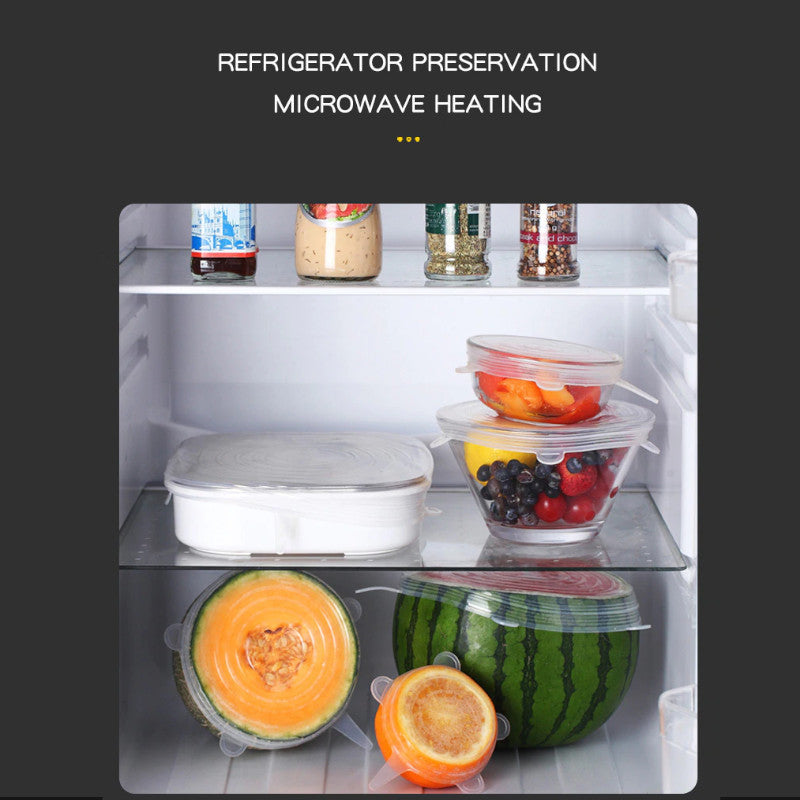 Reusable Stretch Lids Food Cover (6 pcs)-Grand Kitchen