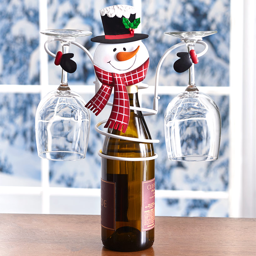 Christmas Holiday Wine Bottle & Glass Holders