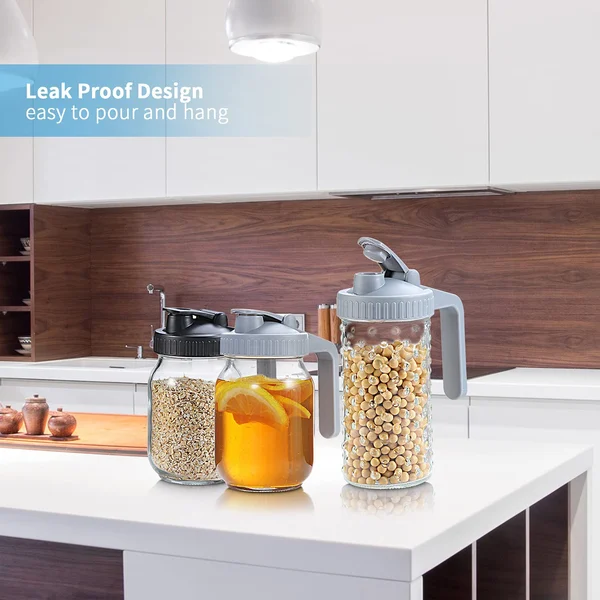 Pour & Store Pitcher Lid with Handle for Mason Jars-Grand Kitchen