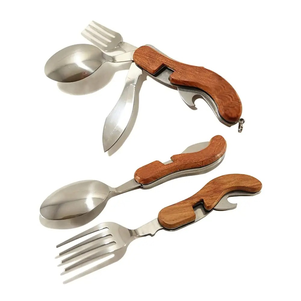 4-in-1 Stainless Steel Fork Knife Spoon Bottle Opener Set -Grand Kitchen