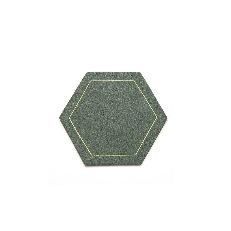 Leather Coaster Waterproof Heat Resistant Octagon Cup Coaster Cup Mat-Grand Kitchen