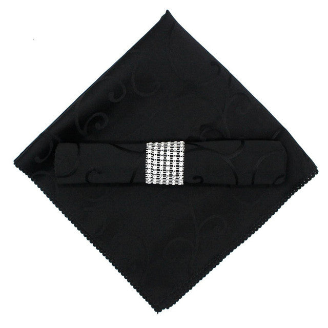 10pcs Polyester Jacquard Table Napkin Dinner Napkins Handkerchiefs-Grand Kitchen