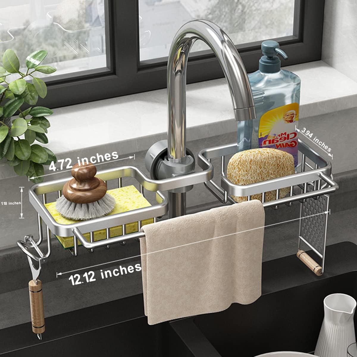 Kitchen Sink Caddy Sponge Holder Organizer-Grand Kitchen