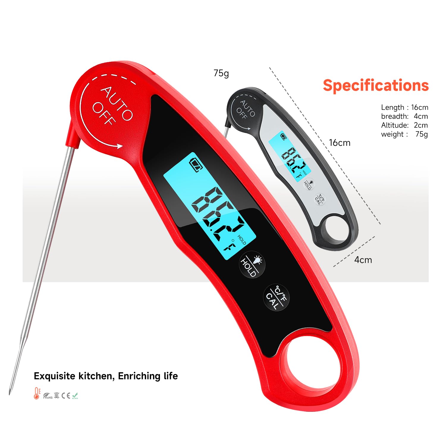 Waterproof Instant Read Food Thermometer