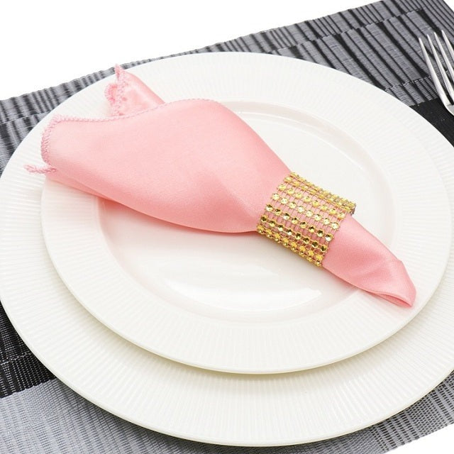 50Pcs Table Napkin Cloth Square Satin Fabric Pocket Handkerchief-Grand Kitchen