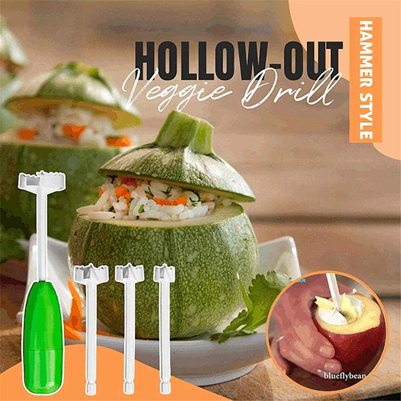 Hammer Style Hollow-Out Veggie Drill (1 Set)-Grand Kitchen