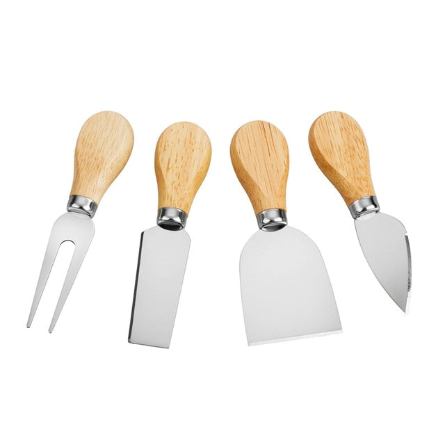 4 Cheese Knives Set-Mini Knife, Butter Knife, Spatula & Fork-Grand Kitchen