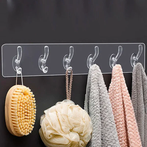  Multifunctional Transparent 6 Hooks-Grand Kitchen