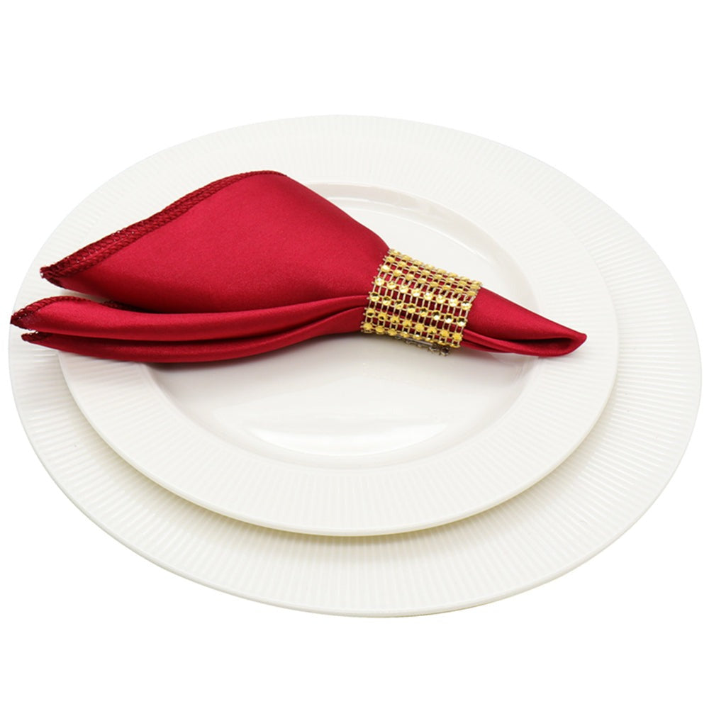 50Pcs Table Napkin Cloth Square Satin Fabric Pocket Handkerchief-Grand Kitchen