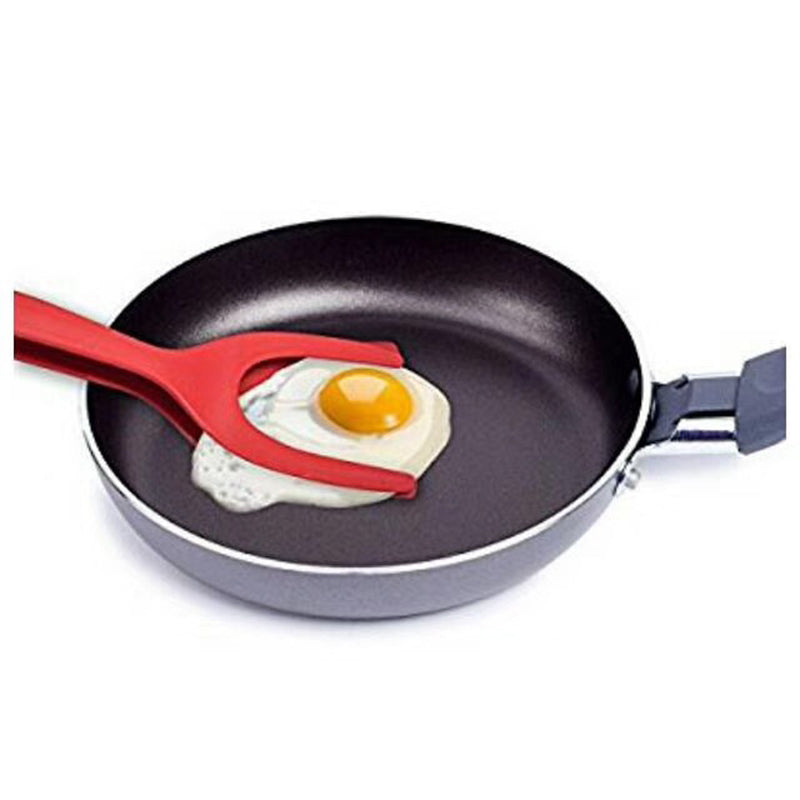 2 in 1 Multifunctional Non-Stick Food Clip Tongs Fried Egg Spatula-Grand Kitchen