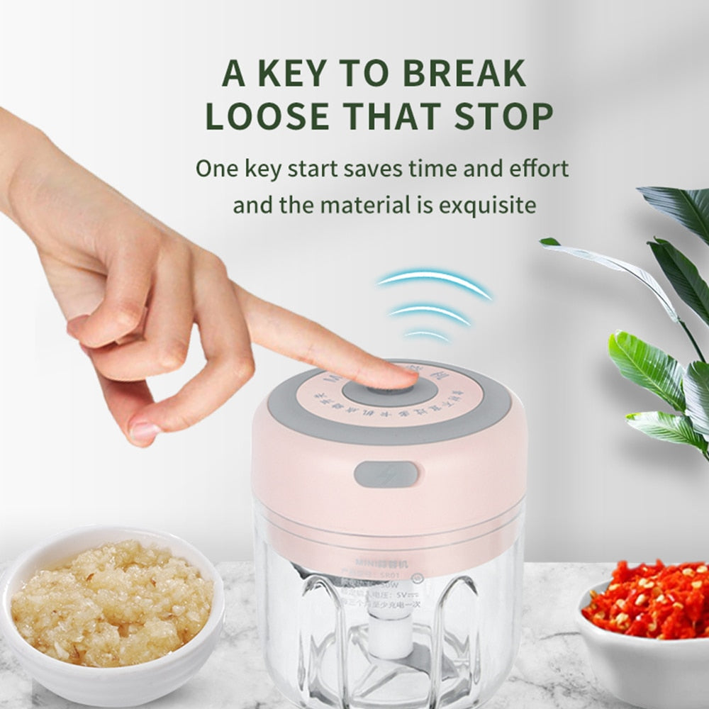 Mini Electric Garlic USB Charging Ginger Masher Crusher Machine-Grand Kitchen