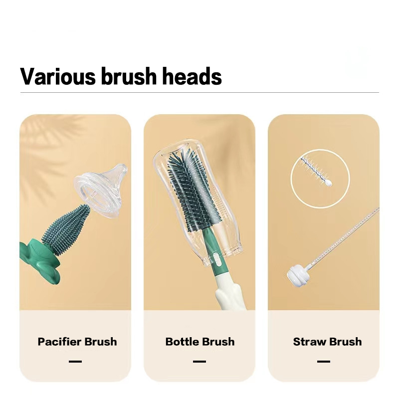 Food Grade 3 in 1 Baby Bottle Cleaning Brush-Grand Kitchen