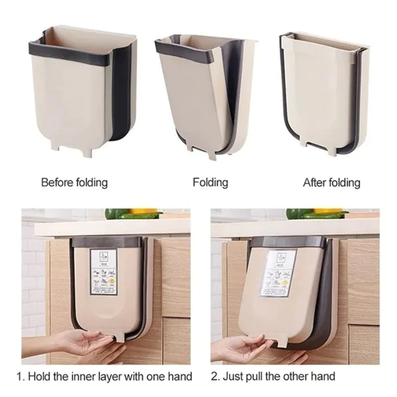 Foldable Hanging Kitchen Trash Can-Grand Kitchen