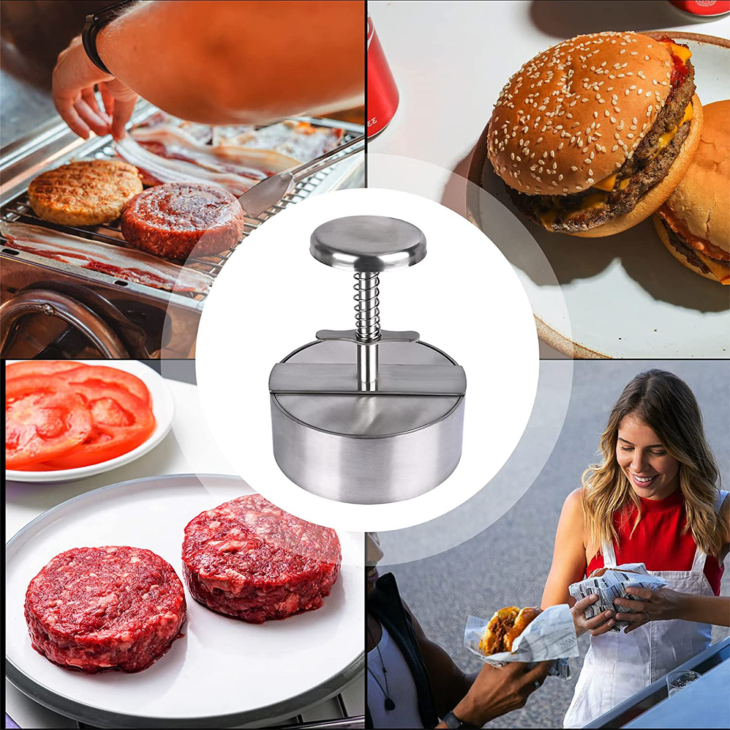 🍔Adjustable Stainless Steel Hamburger Patty Maker-Grand Kitchen